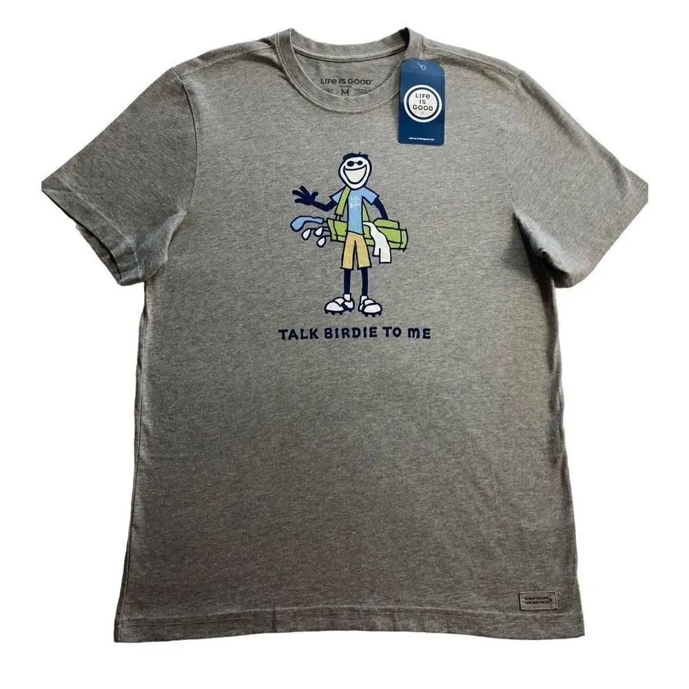 LIFE IS GOOD MEN’S XXLARGE “TALK BIRDIE TO ME” Logo Solid T-Shirt